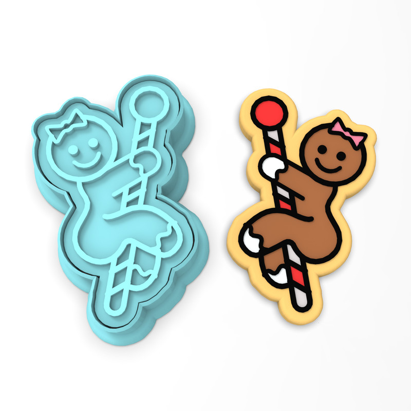 Gingerbread Stripper Cookie Cutter & Stamp #1 | Christmas Sexy Pole Dancer Xmas