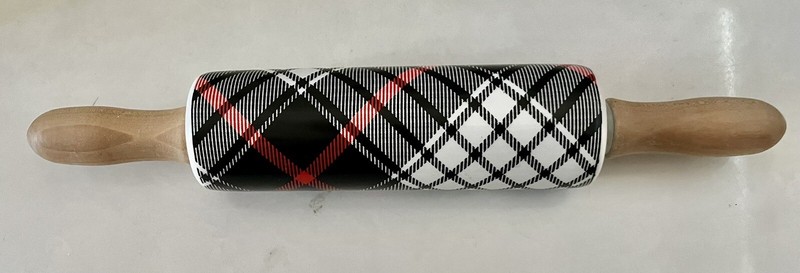 Tartan Plaid 13 Inch Rolling Pin Red Black White Ceramic gallery