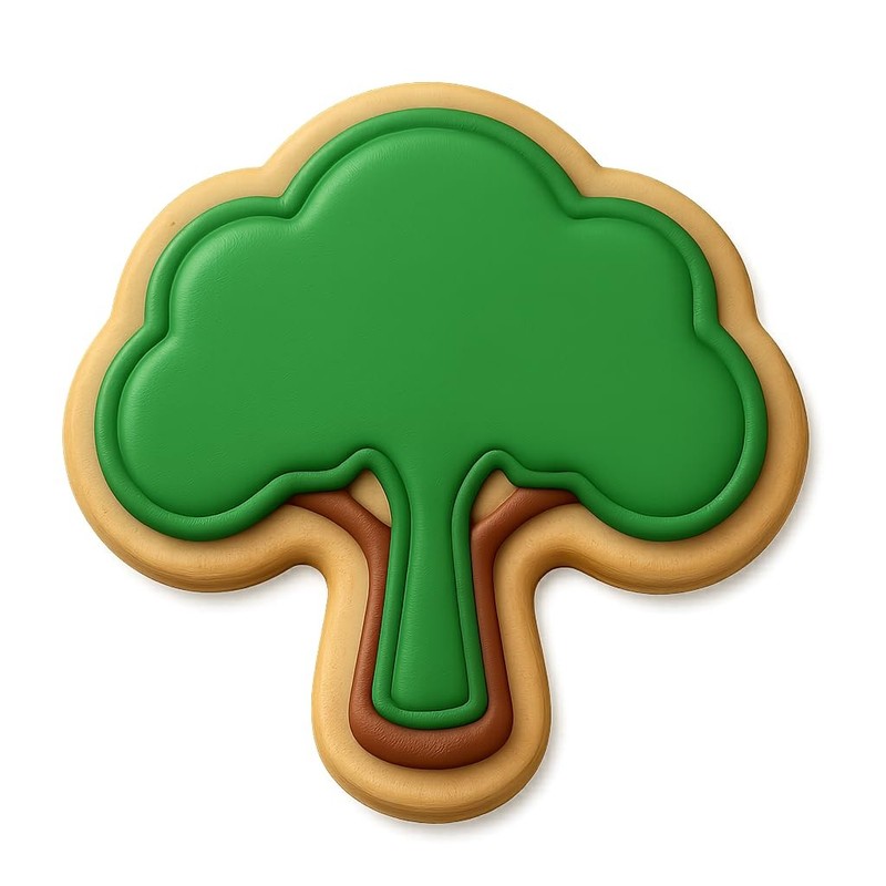 Umbrella Tree Canopy Cookie Cutter & Stamp, Fondant & Clay - 4x3.8 gallery