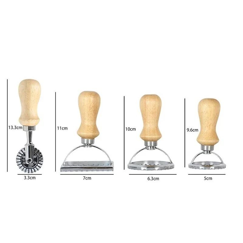 Manual Pasta Ravioli Cutter Cookie Mold Wooden Handle Kitchen Tool gallery