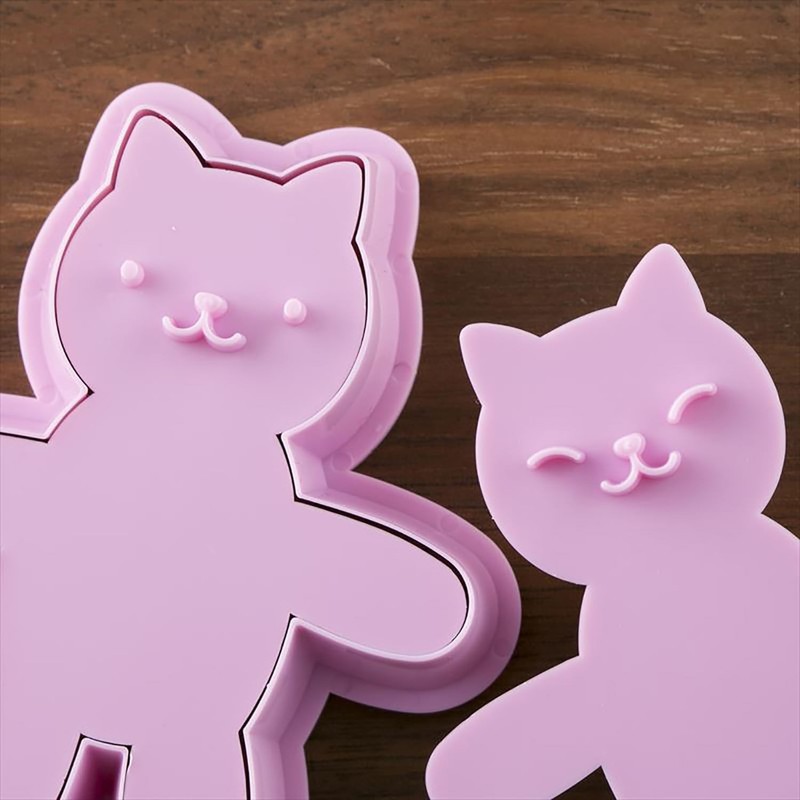 KAI Cookie Cutter, Cuddle Cat Cookie Cutter, Pink, for Baking, DL7254 gallery