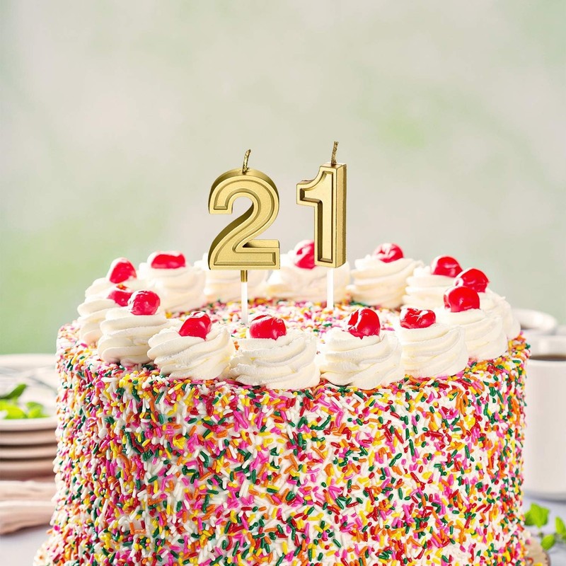 21st Birthday Candles Cake Numeral Happy Birthday Cake Candles Topper Decoration gallery