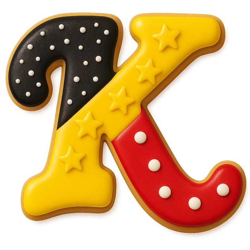Mighty Gadget Cursive Letter K Cookie Cutter (Random Color) – 4 x 3.21 Inch gallery