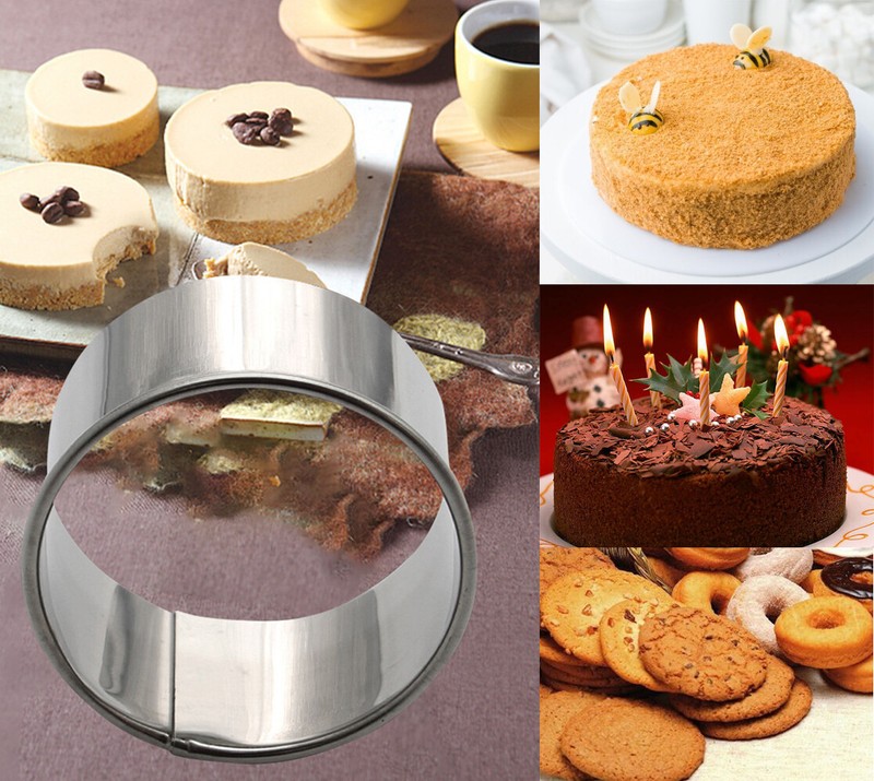 12PCS Stainless Steel Round Donut Cookie Biscuit Cutter Baking Mold with Tin Box gallery