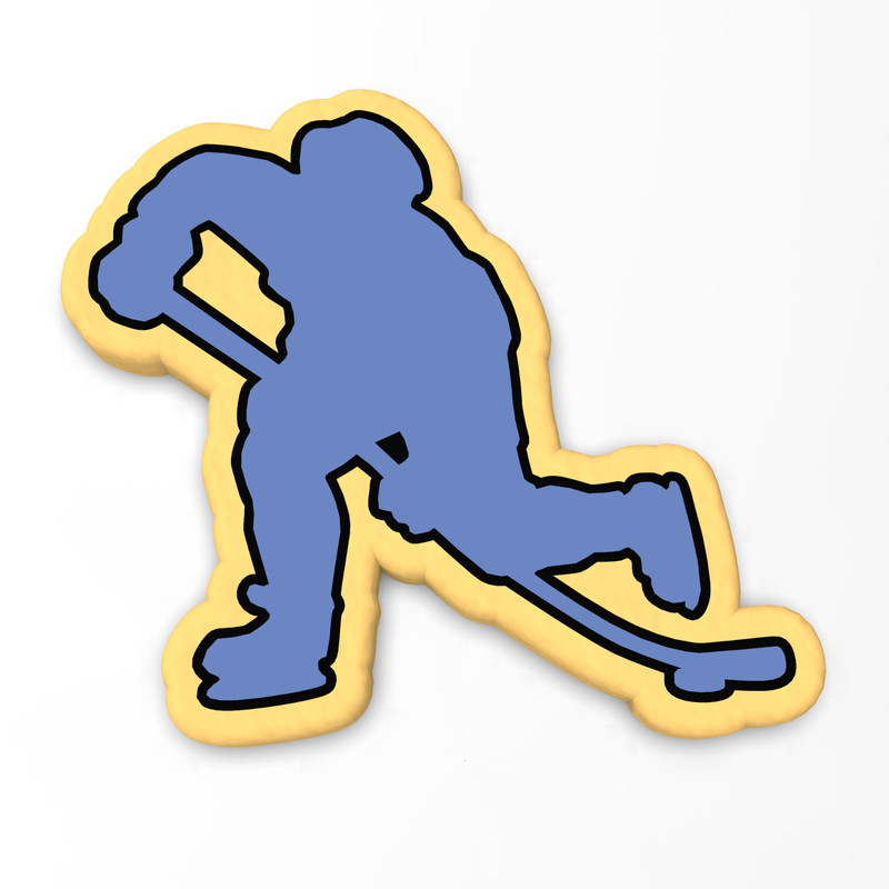 Hockey Player Cookie Cutter & Stamp #1| Puck Ice Rink League Slap Shot Hat Trick gallery