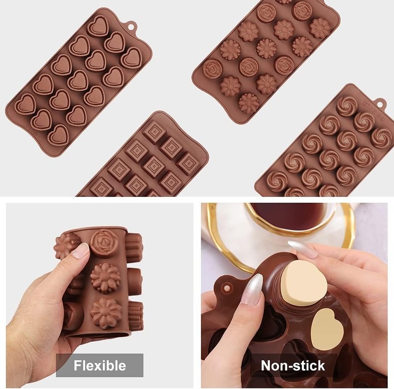 4 Packs Silicone Molds Chocolate Food Grade no-stick Baking candy & butter Mold gallery