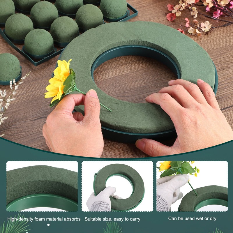 Foam Mud Block Ring Flower Foam Ring with Suction Cup 42CM Green gallery