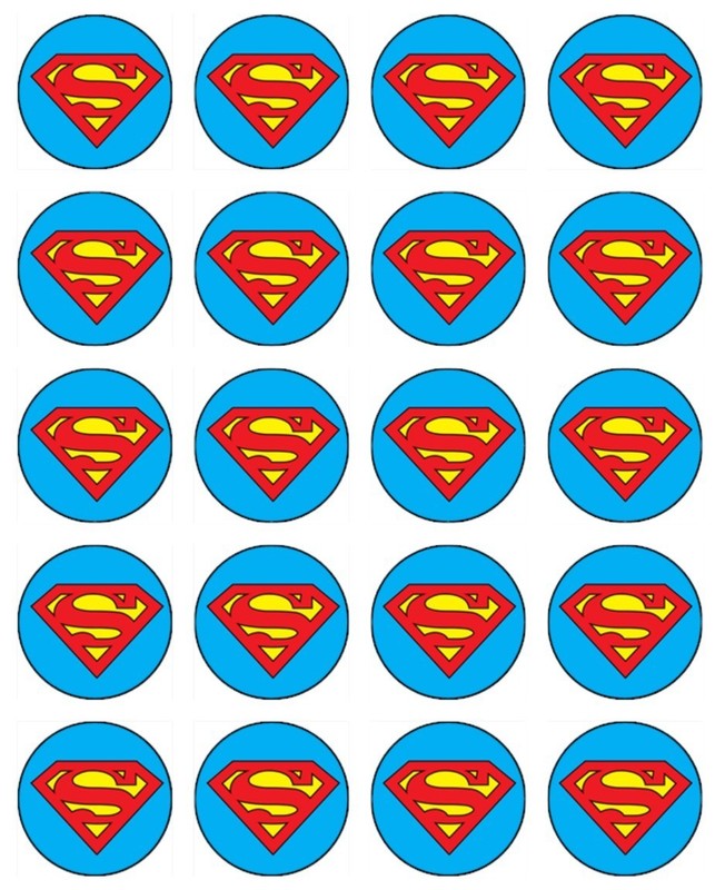 Superman Edible Cake & Cupcake Toppers – Wafer - Superhero Birthday Decorations gallery