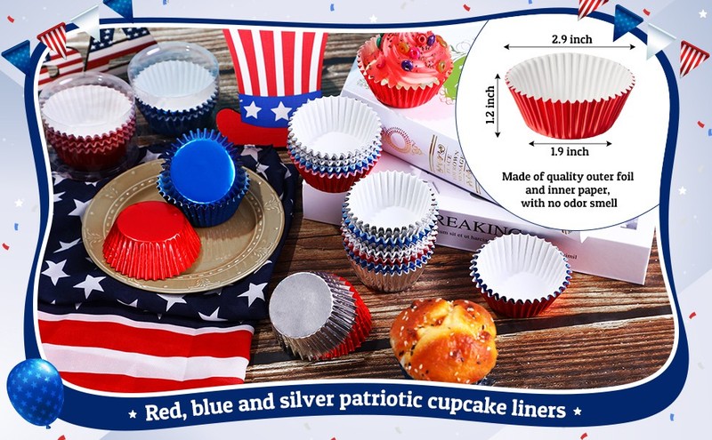 300 Count Christmas Foil Cupcake Liners 2 Inch Cupcake Wrappers Paper Bake Cup gallery