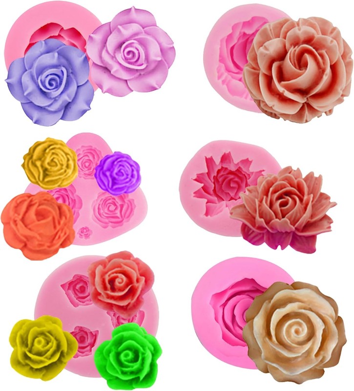 6 Pack Flower Molds – Peony, Rose, Sunflower, Animal emr-flower-6-pack-e2