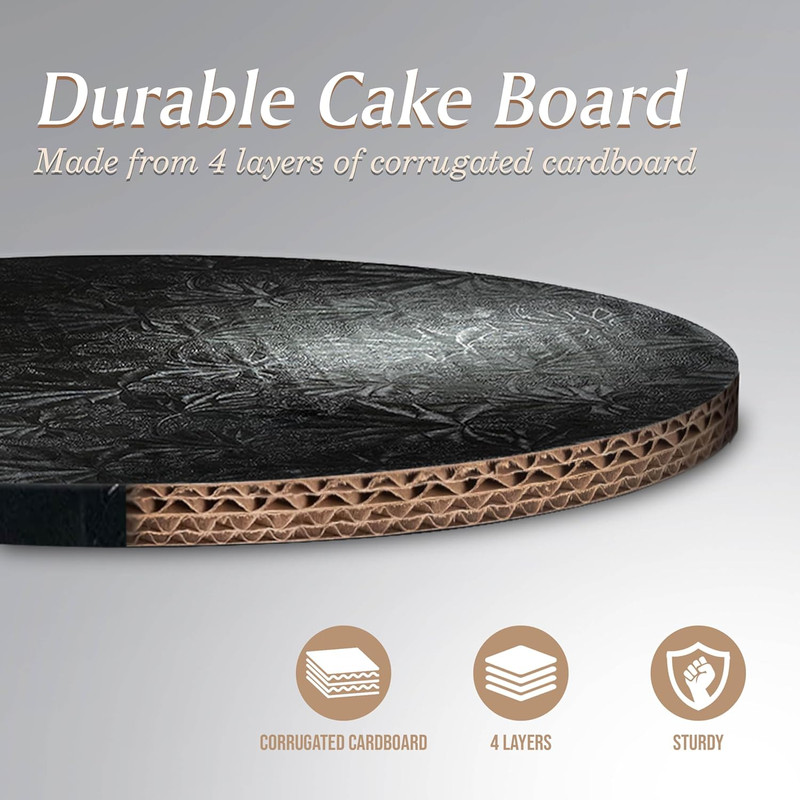 round Cake Boards - Sturdy 1/2 Inch Thick Cake Drums - 12 Inch Professional Base gallery