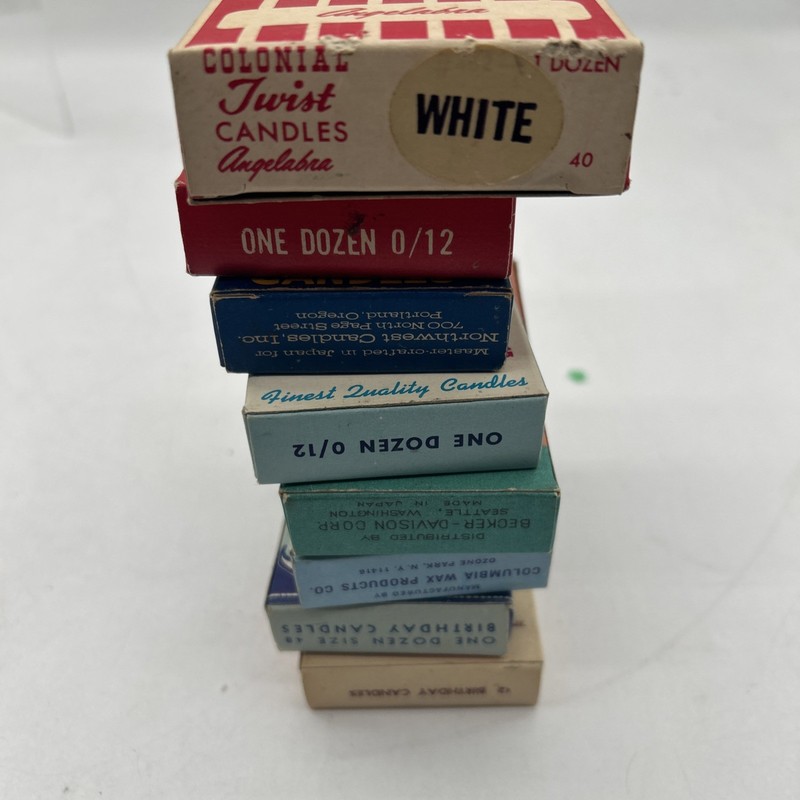 Lot Of 8 Vintage Birthday Candles In Boxes MCM Kitchen Cake Candles gallery
