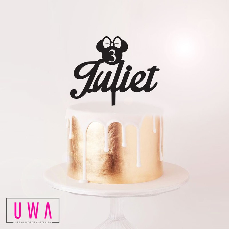 Custom Name Minnie Age – Cake Topper