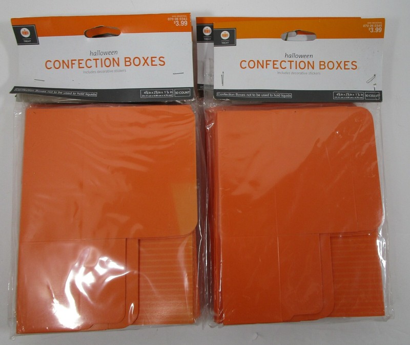 Orange Paper Confection Boxes Lot of 4 packs 10 per pack Spider Stickers NIP