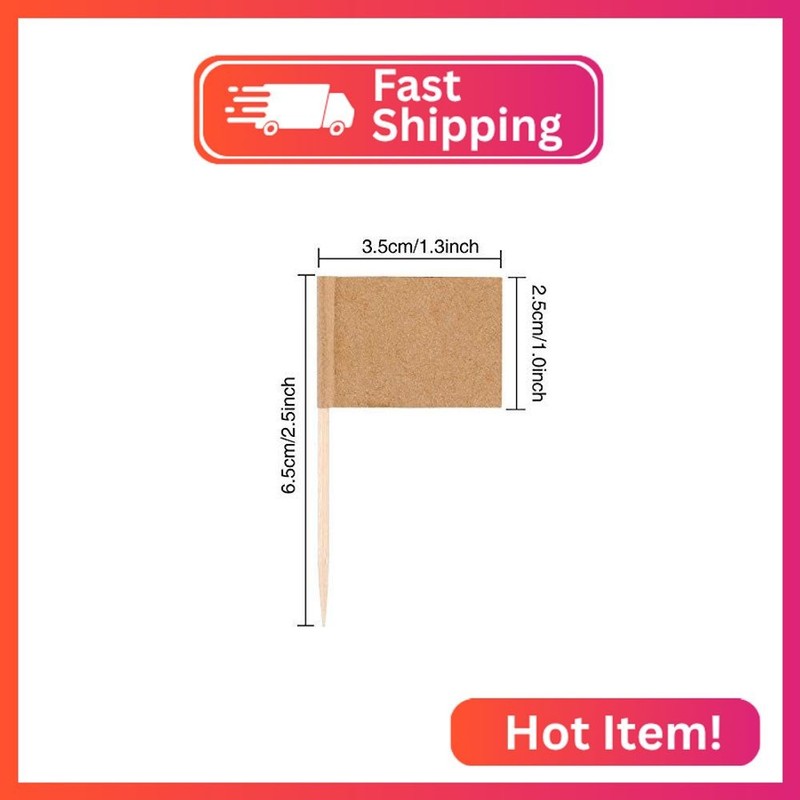Pangda 200 Pcs Blank Toothpick Flags Charcuterie Labels Cupcake Picks Cheese Mar gallery