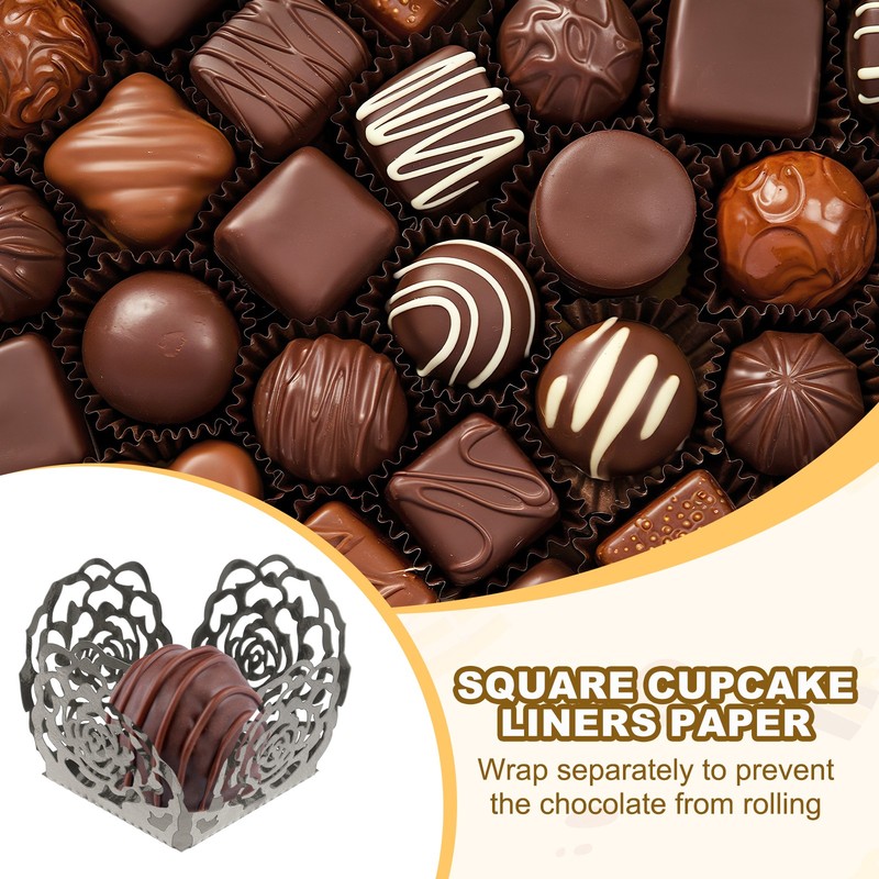25PCS 4 Inch Truffle Liners for Wedding Birthday, Grey gallery