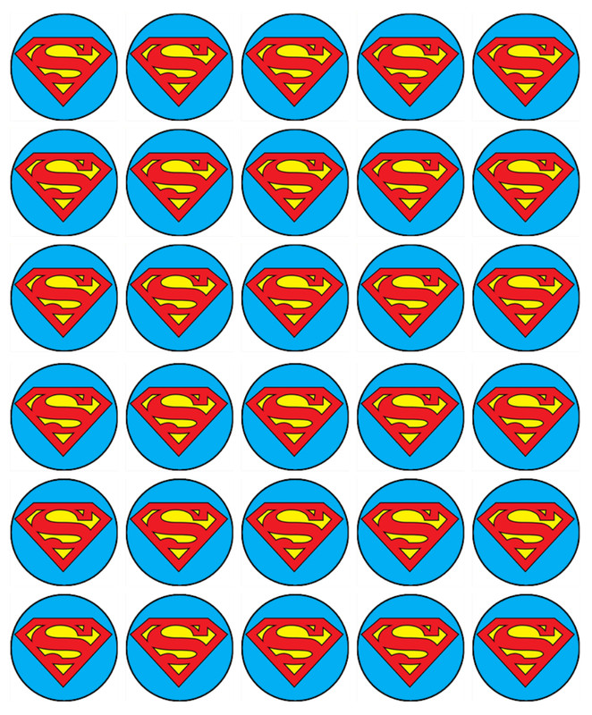 Superman Edible Cake & Cupcake Toppers – Wafer – Superhero Birthday Decorations