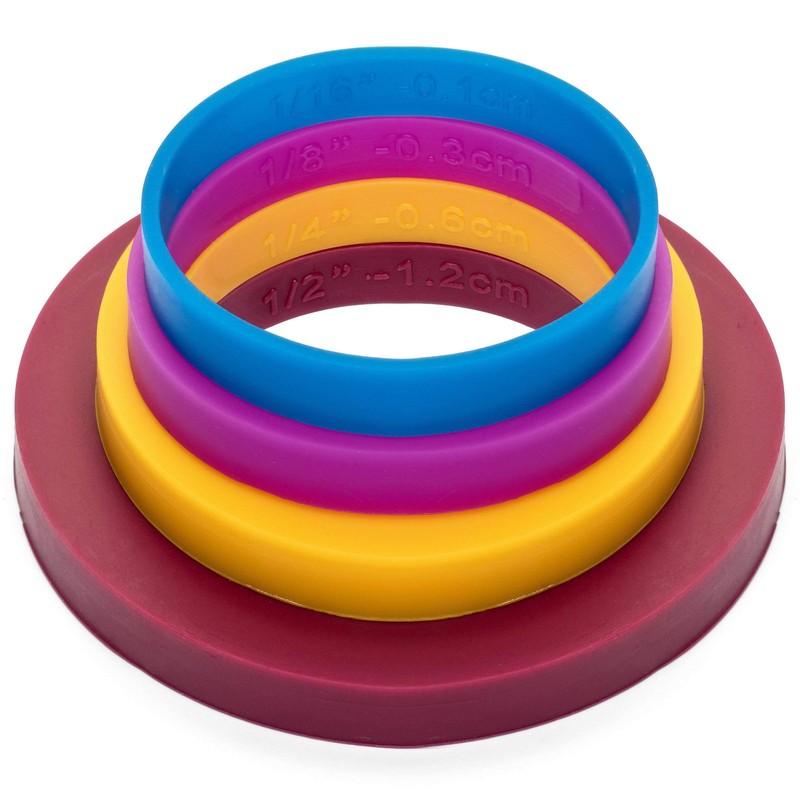 Rolling Pin Guide Ring Spacer Bands (8 Piece Set) Multicolored Flexible Silic... gallery