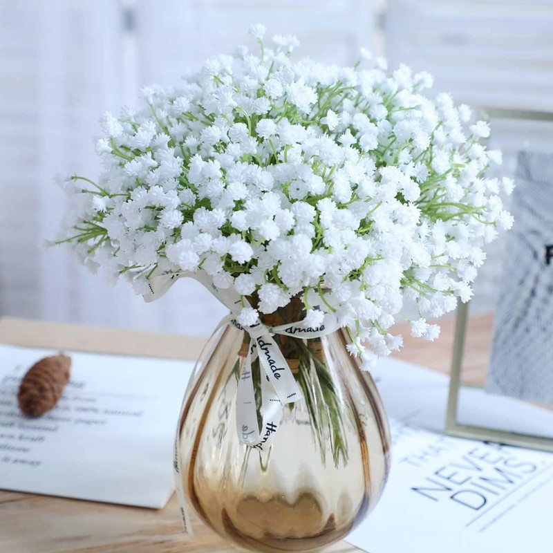 N&T NIETING Babys Breath Artificial Flowers Bulk White 30Pcs Faux Gypsophila Bou