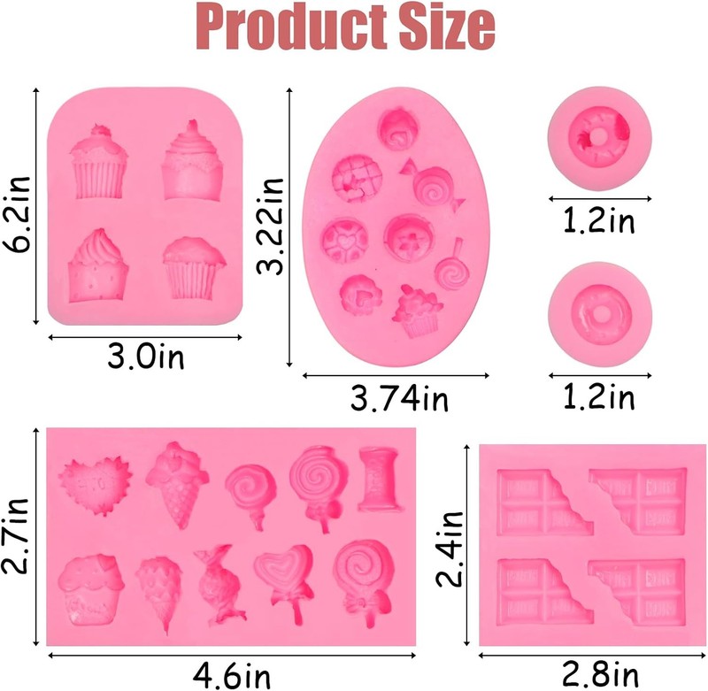 Ice Cream Cones Silicone Molds 6 Pcs, Lollipop Chocolate Fondant Mold for gallery
