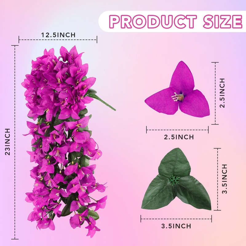 Alotiki Artificial Bougainvillea Flowers For Outdoor Plant4 Pcs Faux Hanging gallery