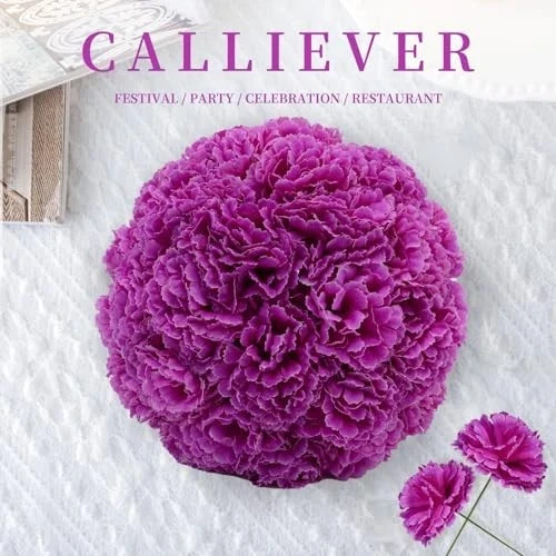 Silk Carnation Flower, 50 Artificial Flowers, Used for Wedding Purple gallery