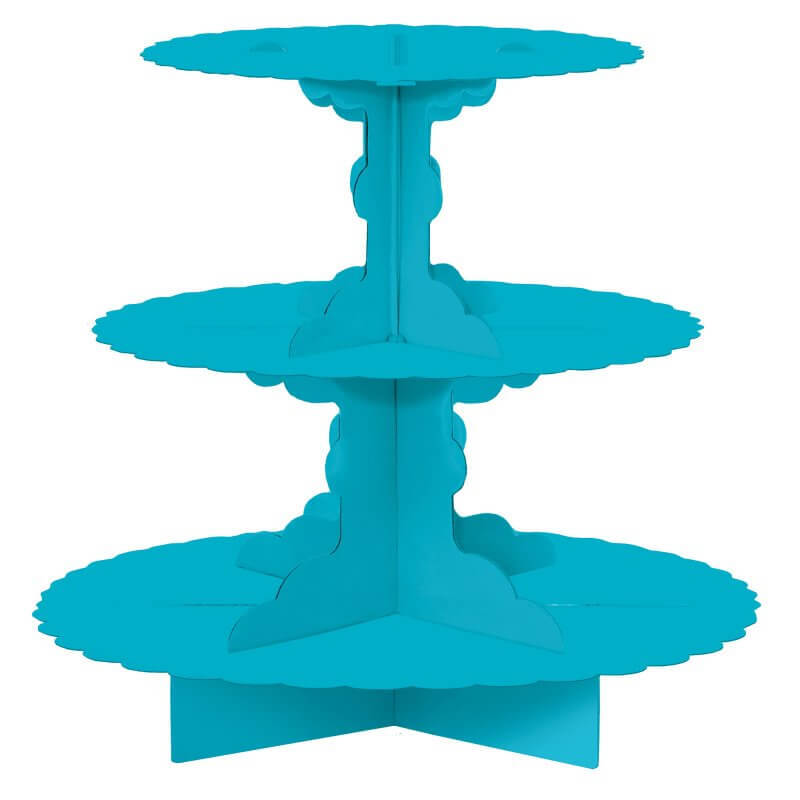 Caribbean Blue Cupcake 3 Tier Treat Stand Birthday Tea Party Cake Display Tower