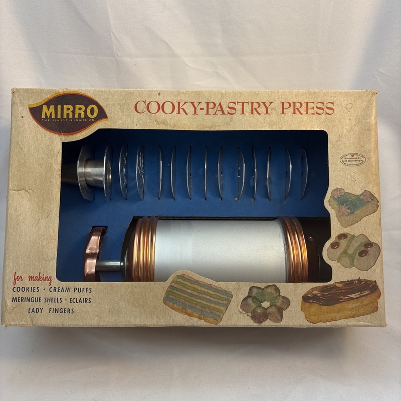 VTG 1950s Mirro Aluminum Cooky- Pastry Press 358-AM In Original Box