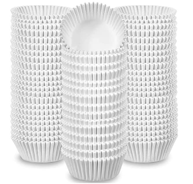 100 Jumbo Cupcake Muffin Liners 2 1/4″ X 1 7/8″ | Large Tall White Fluted Baking