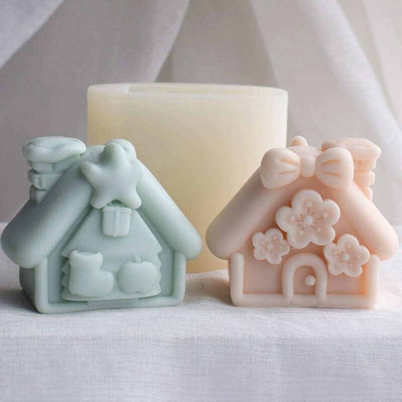 House Shape Soap Mold DIY Resin Mould Christmas Small House Silicone Mold gallery