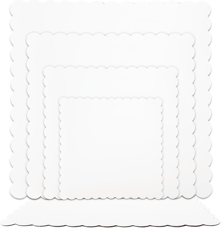White 9 Inch Wave Cake Boards - 15 Pack of Food-Grade Sturdy Disposable Bases gallery