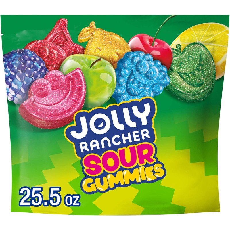 Sour Gummies Assorted Fruit Flavored Candy Resealable Bag, 25.5oz JOLLY RANCHER
