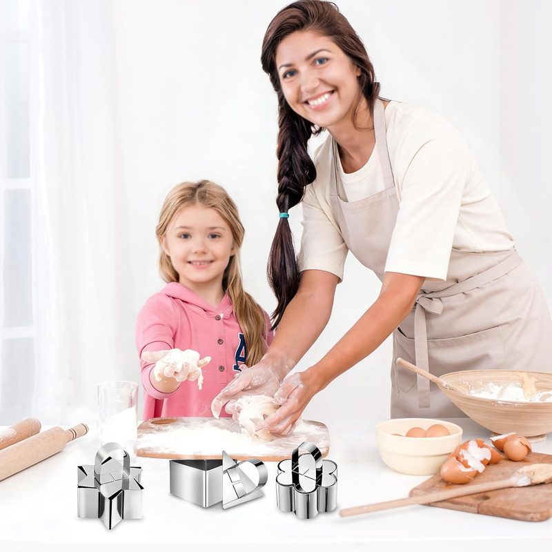 Cake Rings Cooking Rings Dessert Mousse Mold Stainless Steel with Pusher for Des gallery