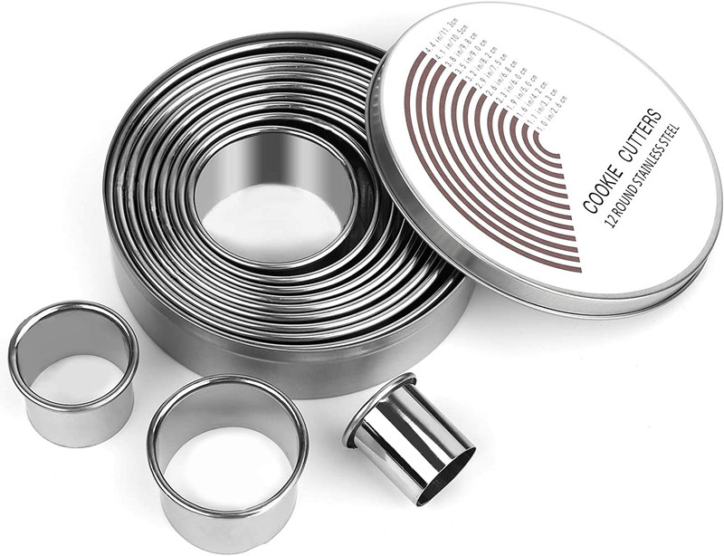 12Pcs Donut Hole Cookie Biscuit Cutter Set for Baking Doughnut round Cutters Set