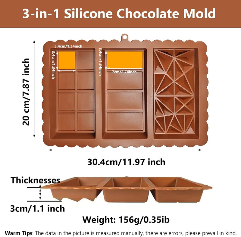 Chocolate Bar Mold - Food Grade Silicone Chocolate Molds, Non-Stick & Easy to Re gallery
