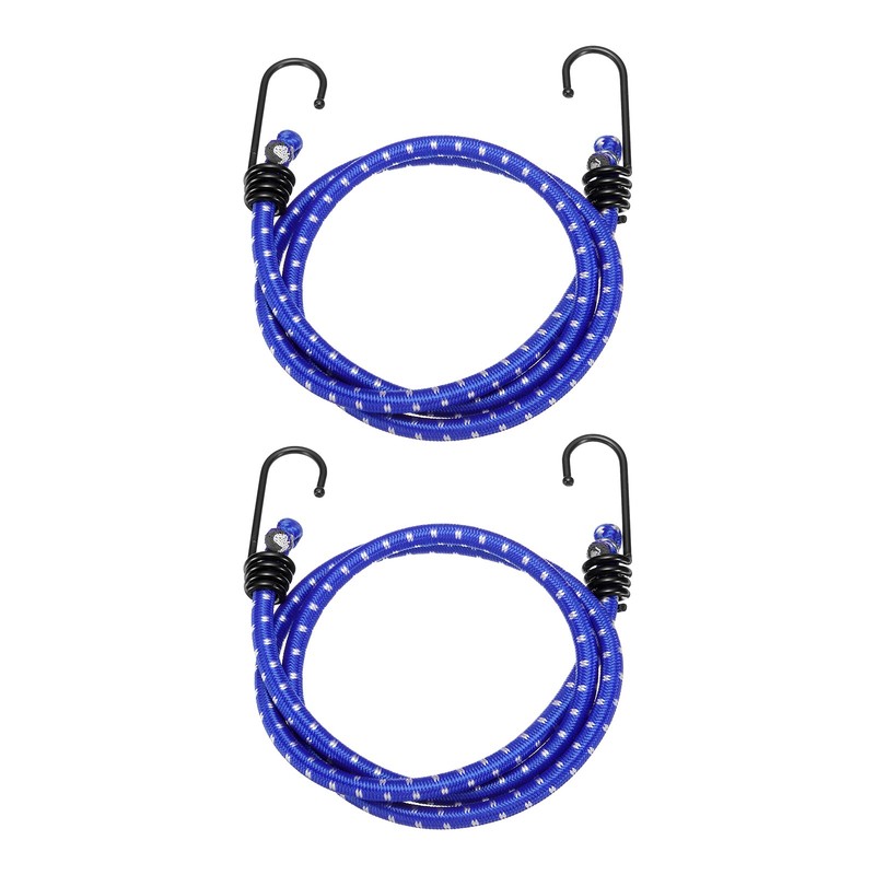 2Pcs Bungee Cord with Hooks 40″ Rubber Bungee Cords for Outdoor, Blue