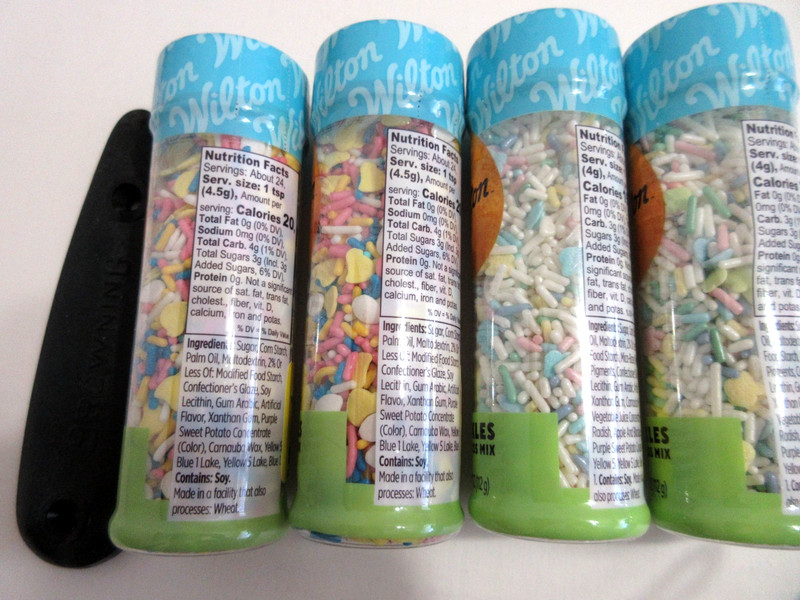 4 pack lot WILTON Sprinkles blue pink yellow white green sugar baking 3.7 oz/ea gallery