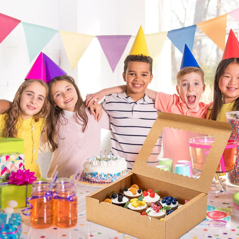 6PCS Cupcake Boxes - Hold 12 Count Cupcake Containers with Window, Food Grade Cu gallery