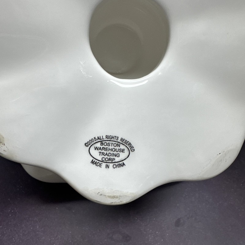 Gently Used 10 In Round Cake Stand For 8 In Cakes, White, ruffle trim gallery