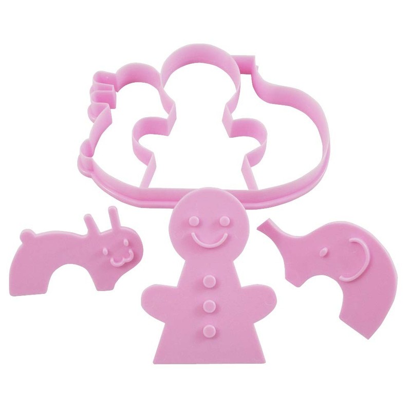 Cookie cutter for people, elephants, and rabbits that can cut out a lot at once