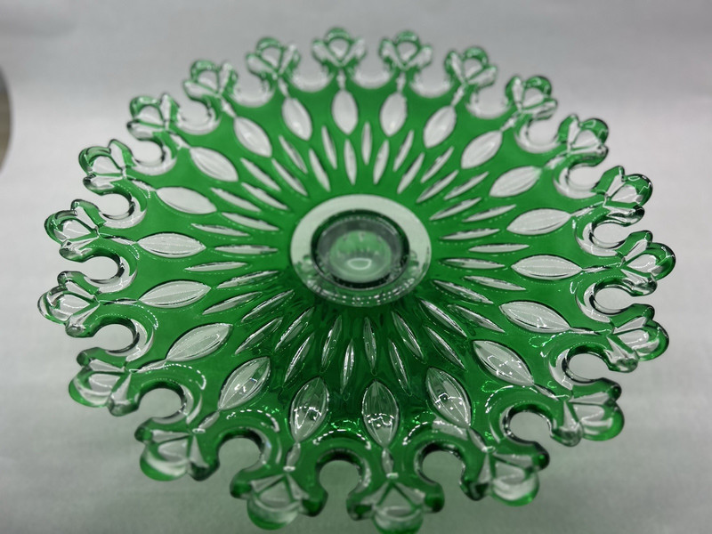 SHANNON Crystal Green Cake Pedestal Server Stand 10.5 - UNIQUE! gallery
