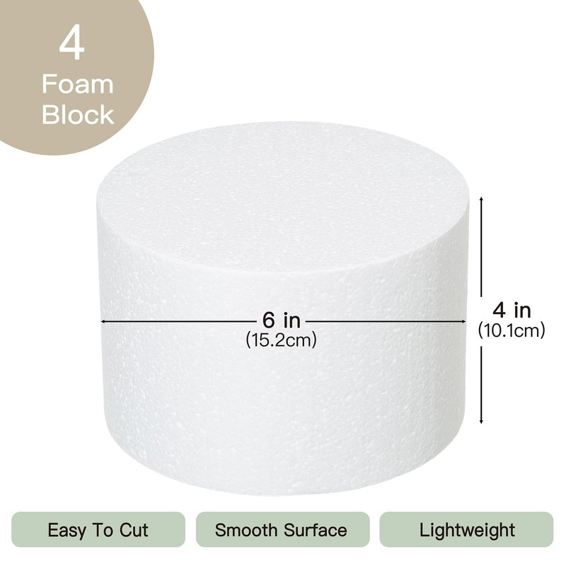 4 Pack Foam Dummy Cake Rounds 6x4 Inch White Craft Cake Modeling Wedding DIY gallery