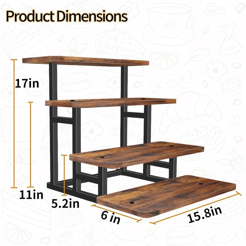 Cupcake Stand for 50 Cupcakes, 4 Tier Wooden Risers Display Stands Stepped Desse gallery