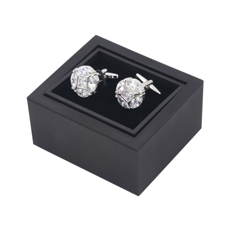 Black Flip Cover Cufflinks Box Portable Jewelry for Case Fashion Jewelry Organiz gallery