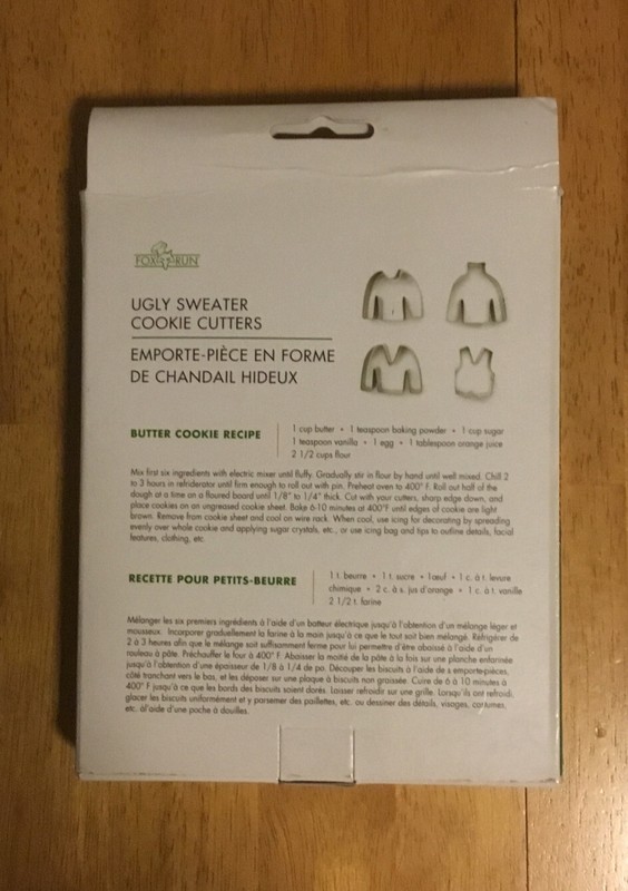 Fox Run Brand -Ugly Christmas Sweater Cookie Cutters -4 Piece - New In Box gallery