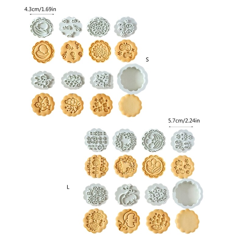 Set of 8 Flower Shape Cookie Molds Dessert Baking Moulds Biscuit Moulds gallery