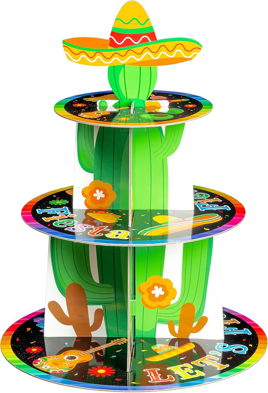Mexican Fiesta Cupcake Stand - 3-Tier Let’S Fiesta Party Cupcake Tower Decoratio gallery