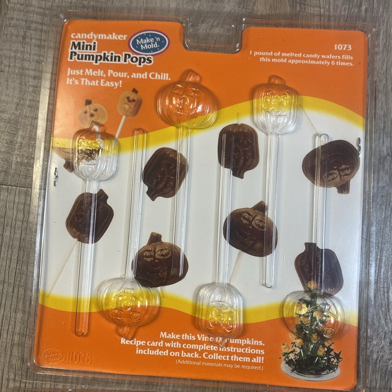 Vtg Make ‘n Mold Mini Pumpkin Pops Candy Melt Lollipops Maker Lot Of 3 gallery