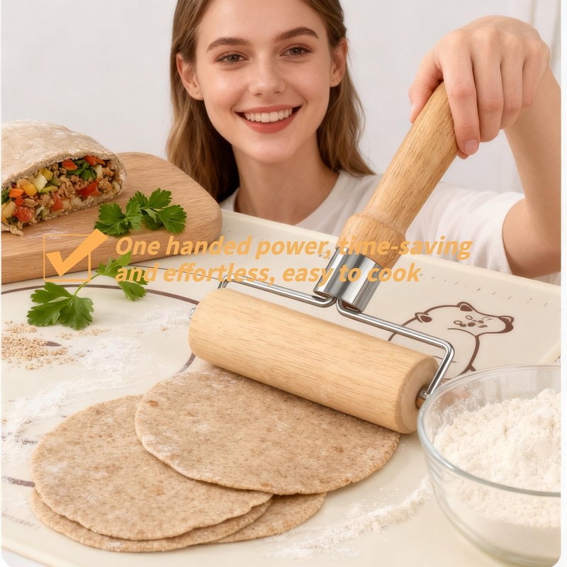 Rodillo Para Masa De Madera Pequeño Hornear Galletas Pizza Pasteles Cosas Cocina gallery