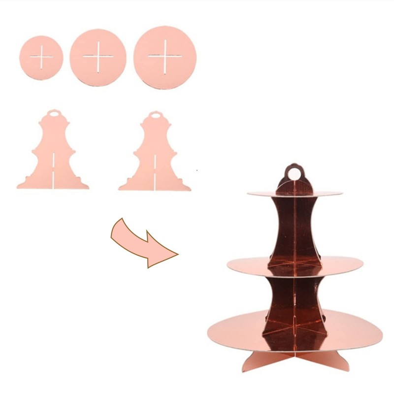 4 Pack Round Cardboard Cupcake Stand 3-Tier Cupcake Holder Dessert Tower for ... gallery